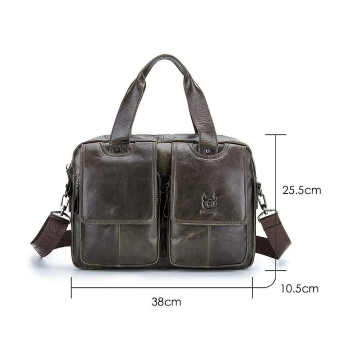 Men Leather Single Shoulder Messenger Bag Cowhide Handheld