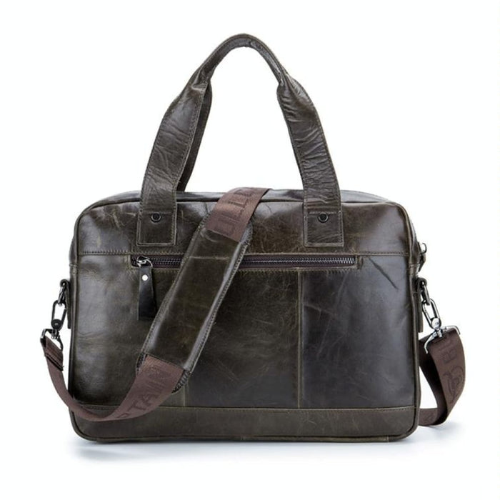 Men Leather Single Shoulder Messenger Bag Cowhide Handheld