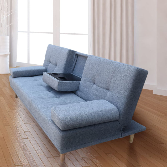 Mendoza 2 in 1 Sofa Bed Couch Grey Pull Down Cupholder 3