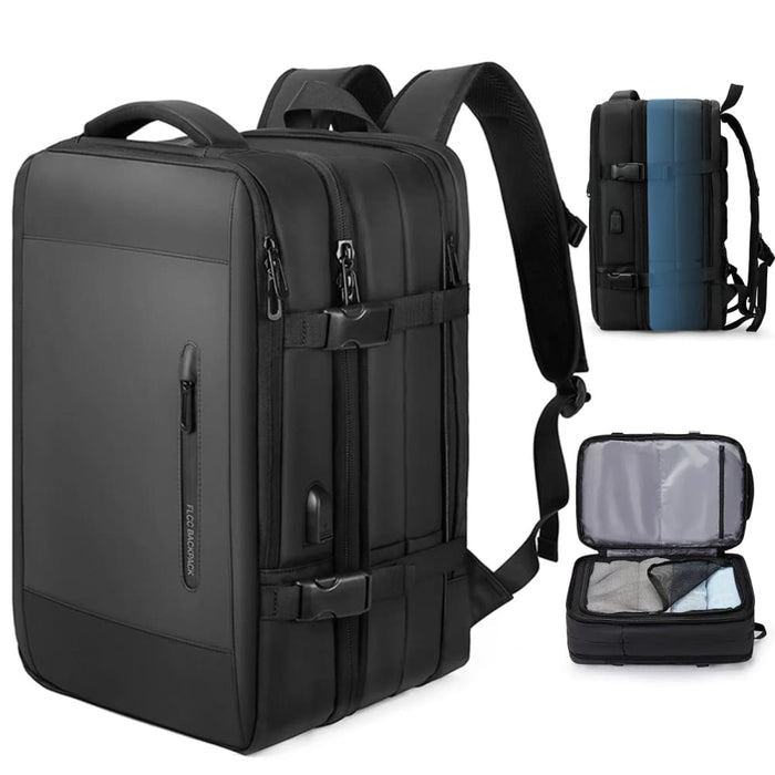 Mens 17 Inch Expandable Laptop Backpack with Usb Charging
