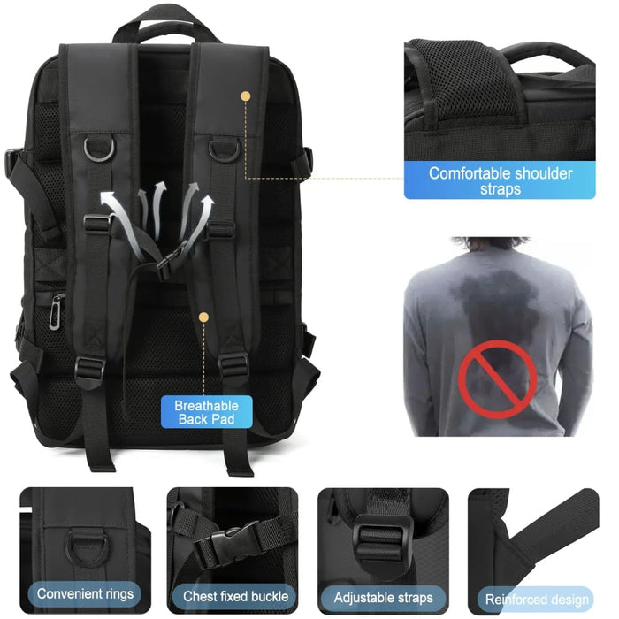 Mens 17 Inch Expandable Laptop Backpack with Usb Charging