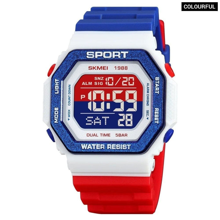 Men’s Tpu Band Digital Date Calendar Display 5atm 50m Water