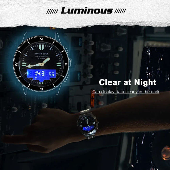 Mens Business Waterproof 50m Luminous Sports Digital Watch