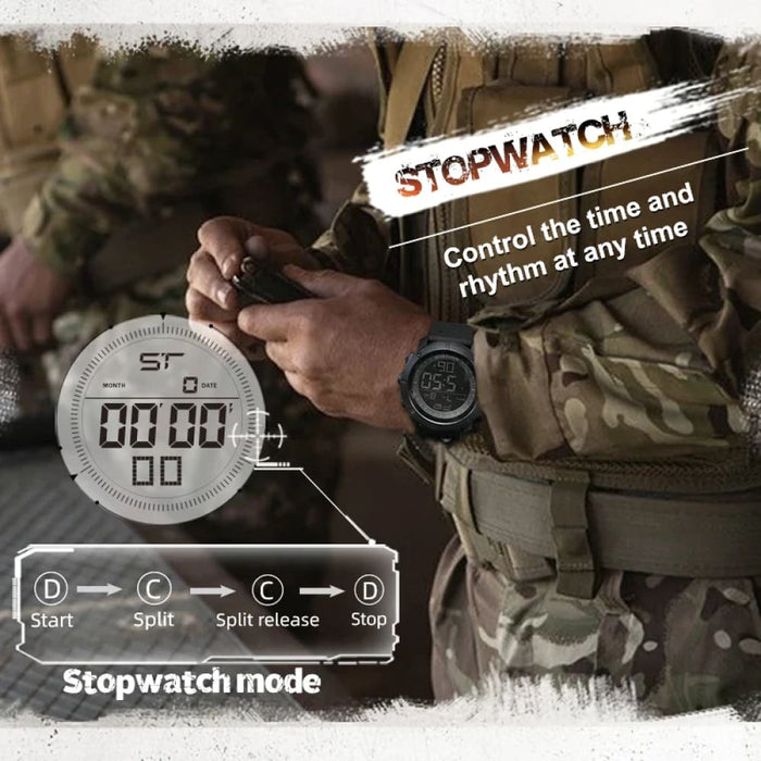 Mens Military Waterproof 50m Sports Digital Watch