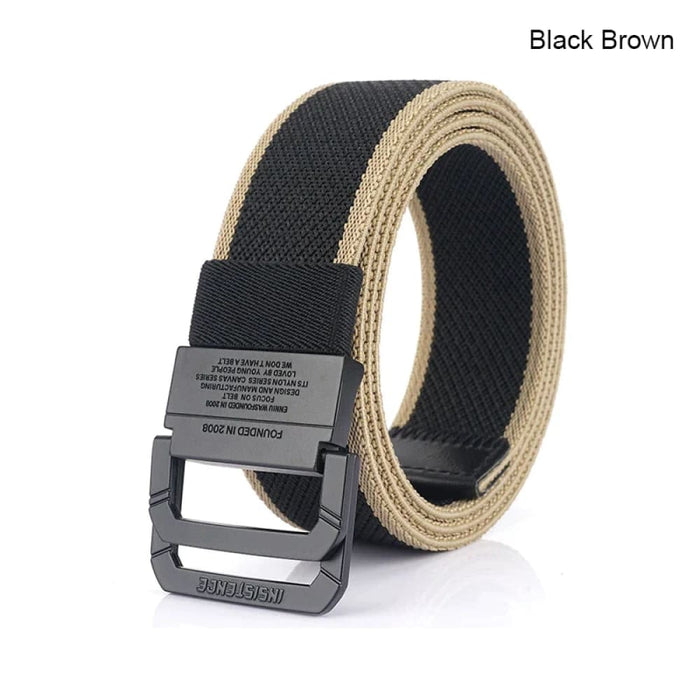 Mens Nylon Tactical Belt with Alloy Button 3.8cm Wide