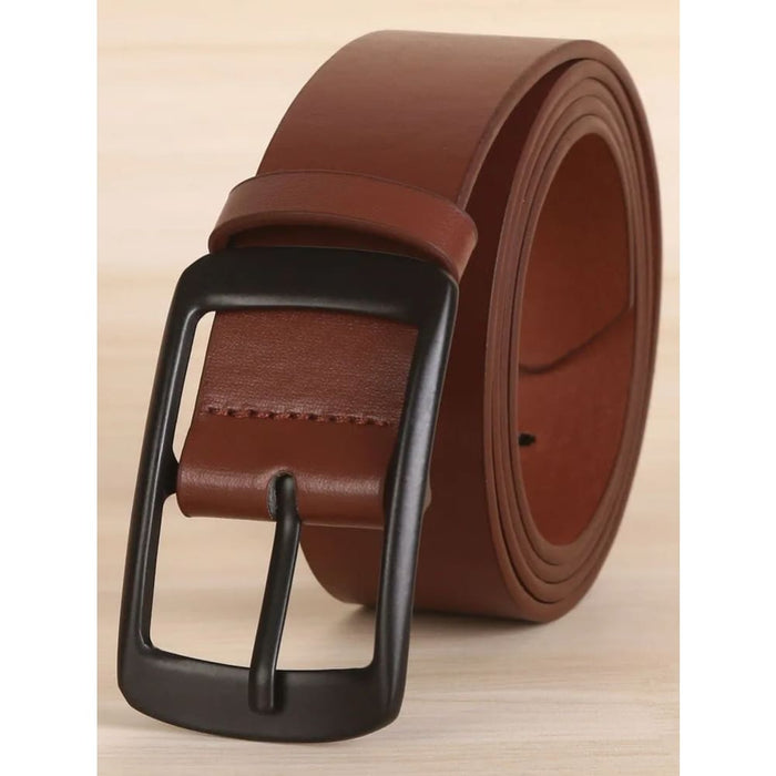 Mens Prong Buckle Dress Belt Classic Pu Leather Fashion