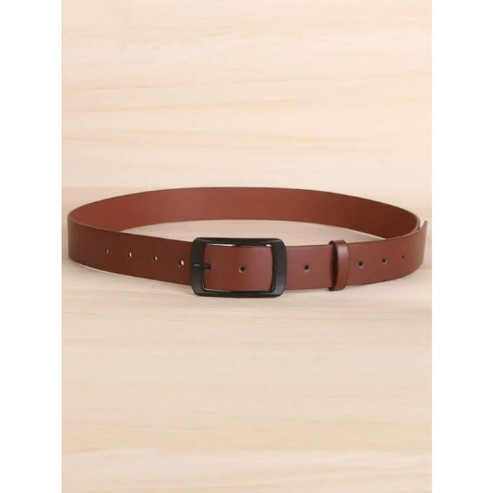 Mens Prong Buckle Dress Belt Classic Pu Leather Fashion