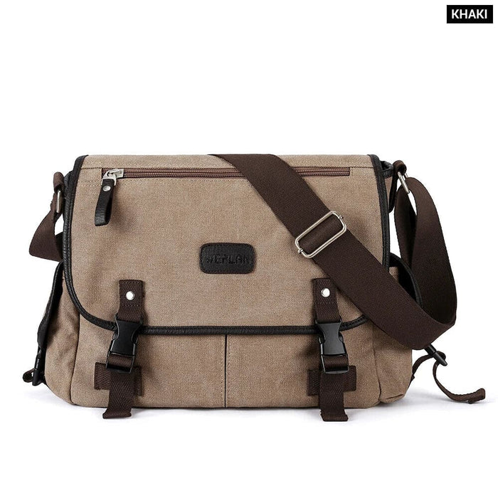 Mens Retro Canvas Messenger Bag