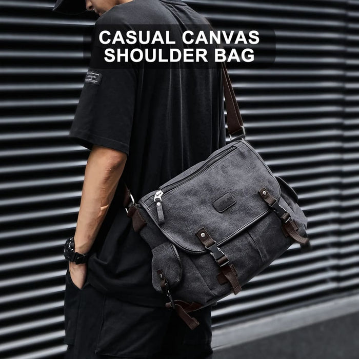 Mens Retro Canvas Messenger Bag