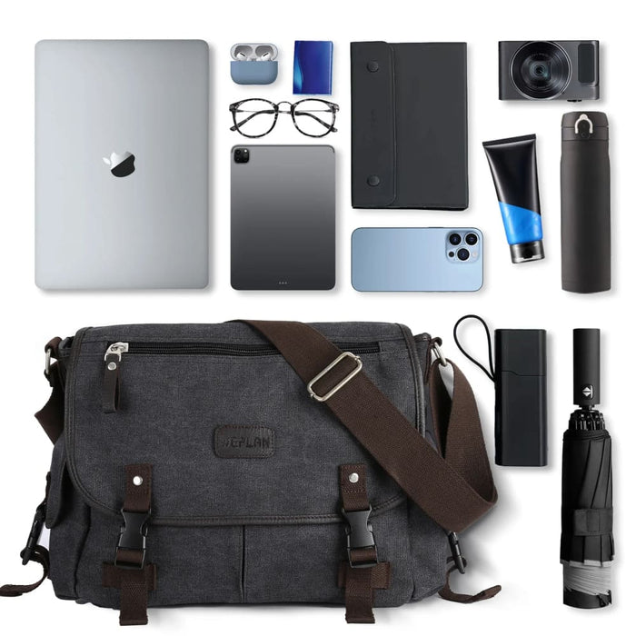 Mens Retro Canvas Messenger Bag