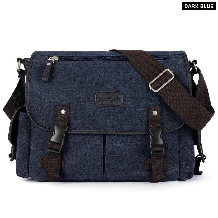 Mens Retro Canvas Messenger Bag