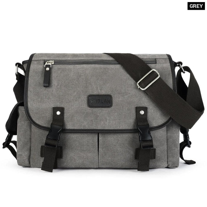 Mens Retro Canvas Messenger Bag
