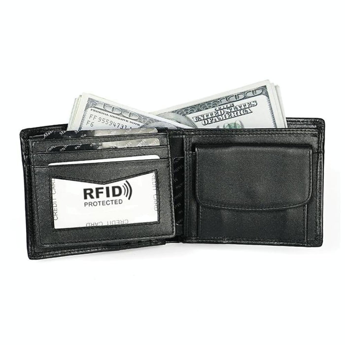 Mens Rfid Leather Wallet With Card Slots