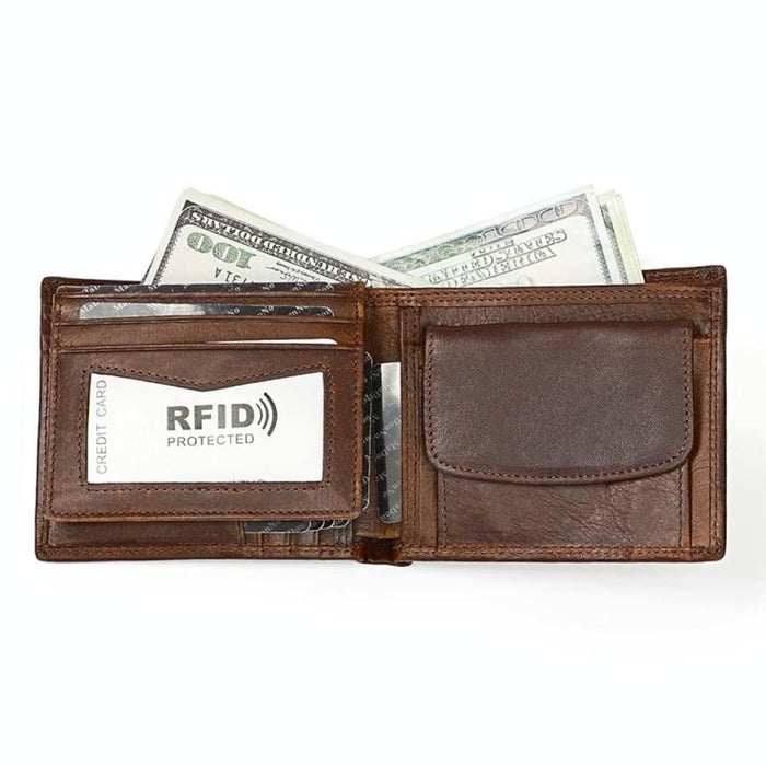 Mens Rfid Leather Wallet With Card Slots