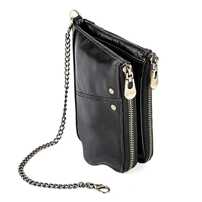 Mens Rfid Leather Wallet With Strap And Card Slots