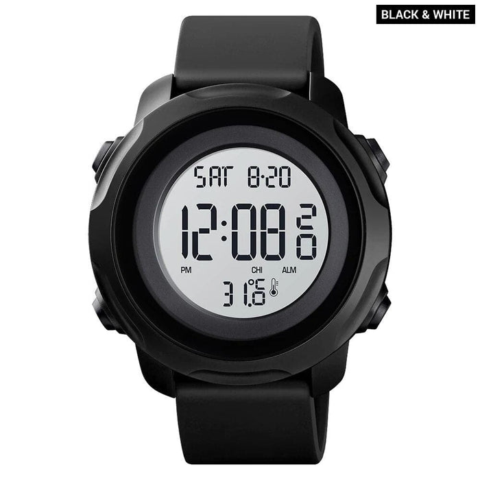 Men’s Silicone Digital Date Calendar Display 5atm 50m Water
