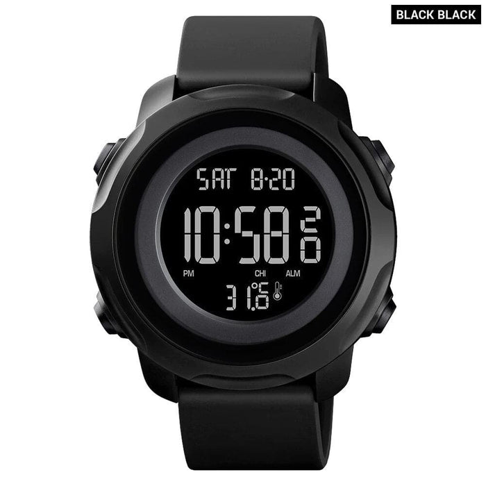 Men’s Silicone Digital Date Calendar Display 5atm 50m Water