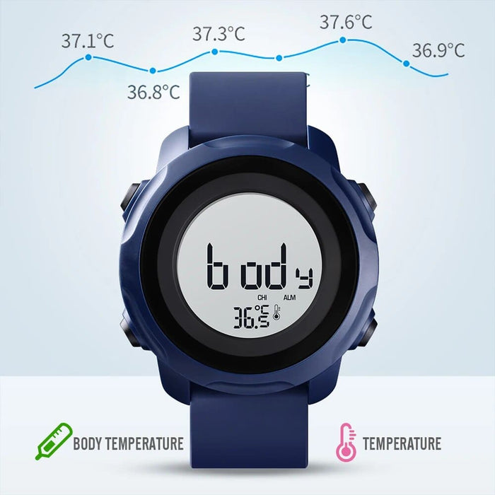 Men’s Silicone Digital Date Calendar Display 5atm 50m Water