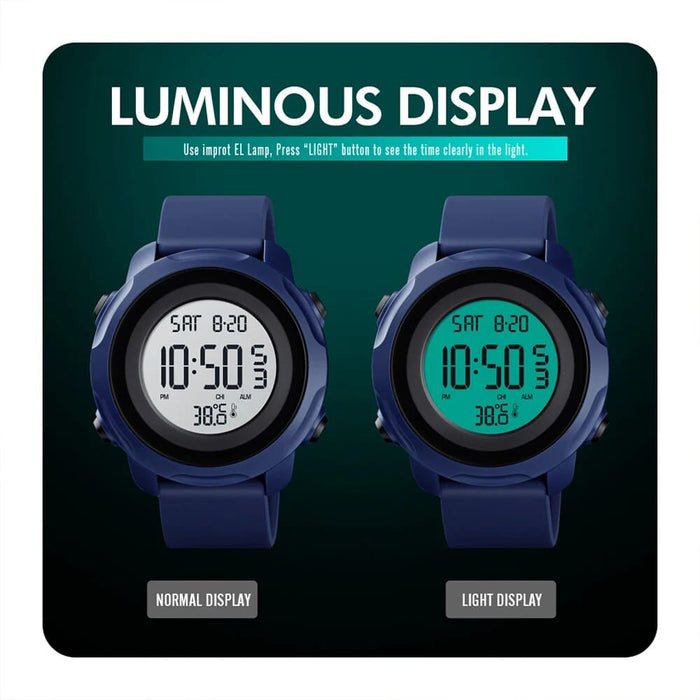 Men’s Silicone Digital Date Calendar Display 5atm 50m Water