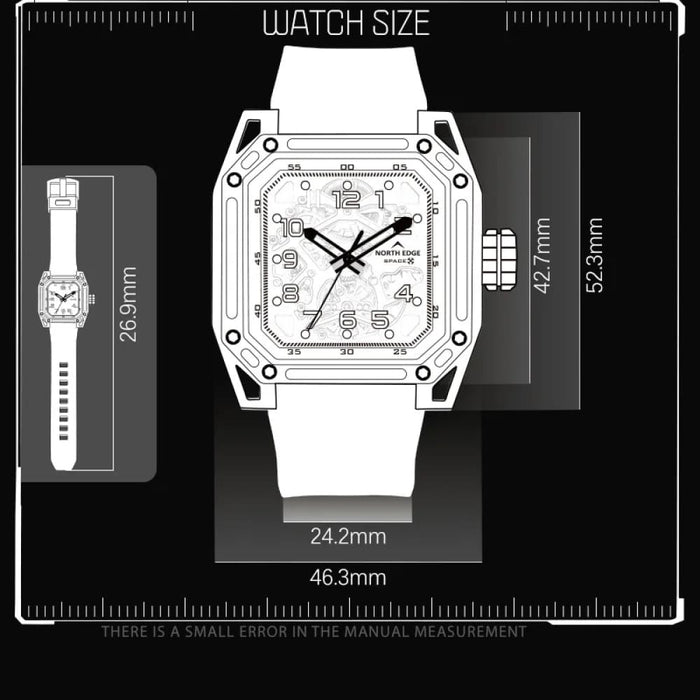 Mens Stainless Steel 10bar Waterproof St2551 Skeleton