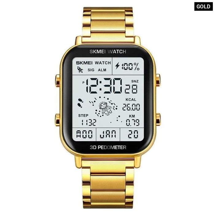 Men’s Stainless Steel Band Analog Date Calendar Display