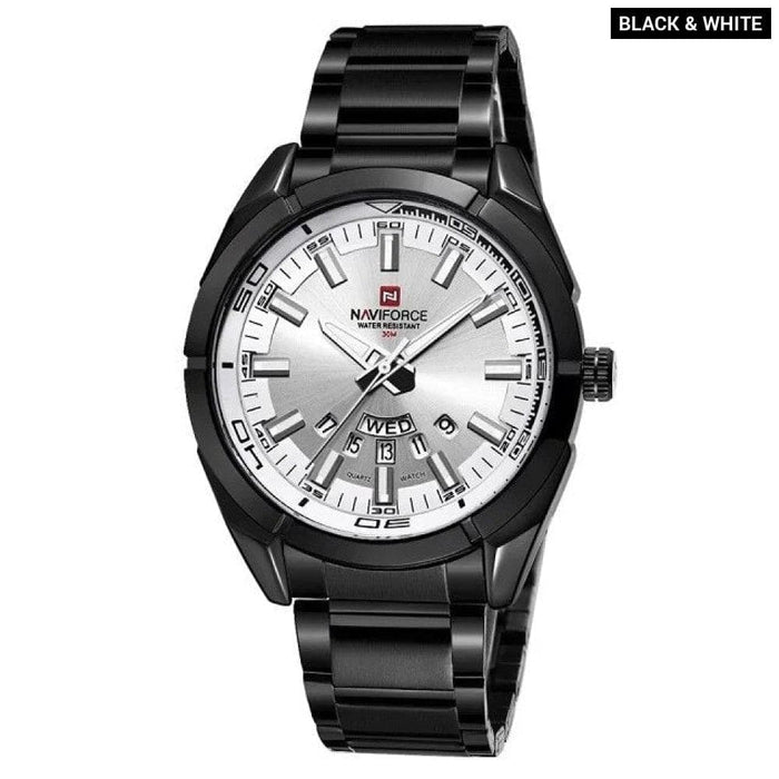 Men’s Stainless Steel Band Analog Week Calendar Display