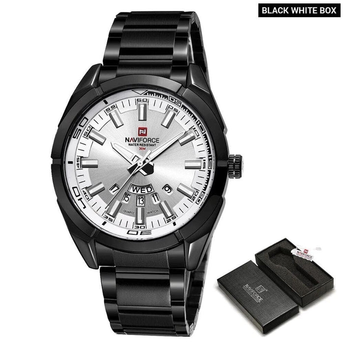 Men’s Stainless Steel Band Analog Week Calendar Display