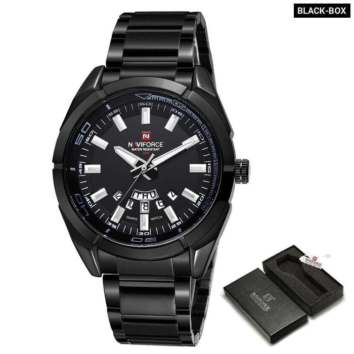 Men’s Stainless Steel Band Analog Week Calendar Display