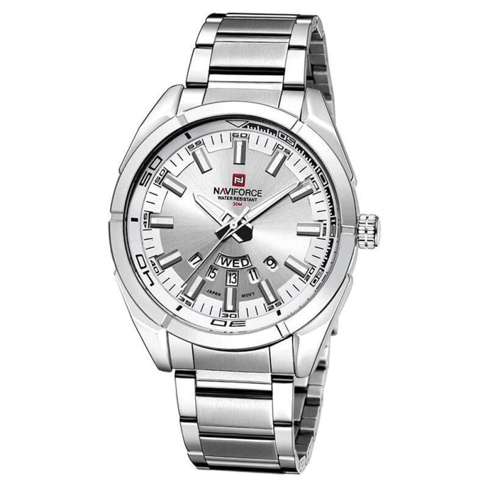 Men’s Stainless Steel Band Analog Week Calendar Display