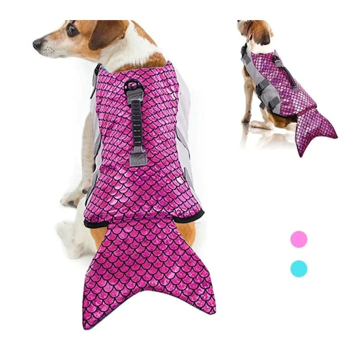 Mermaid Dog Life Jacket Adjustable Floatation Pet Vest