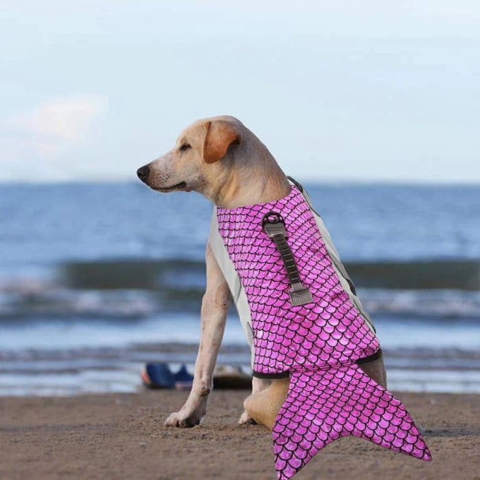 Mermaid Dog Life Jacket Adjustable Floatation Pet Vest