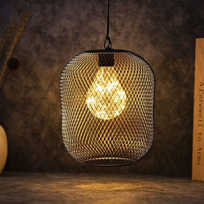 Metal Battery Operated Hanging Decorative Lamp With Warm