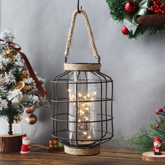Metal Battery Powered Led Hanging Lamp For Home Decor