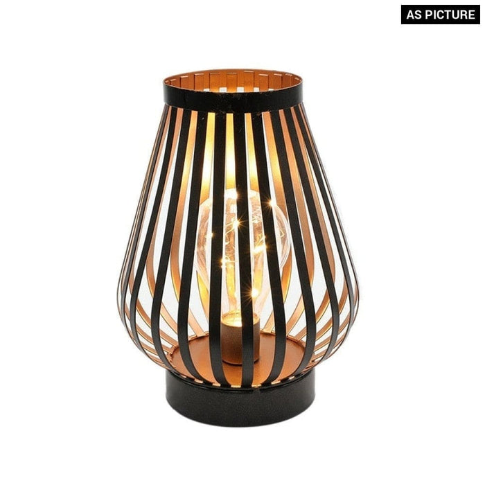 Metal Battery Powered Table Lamp with Led Bulb for Party