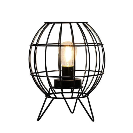 Metal Cage Black Table Lamp For Bedroom