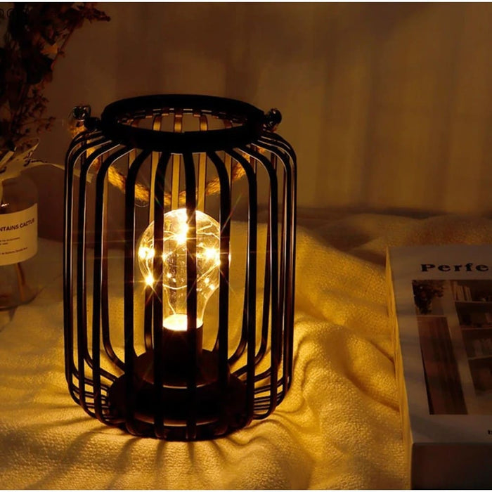 Metal Cage Cordless Candle Holder Lantern for Outdoors
