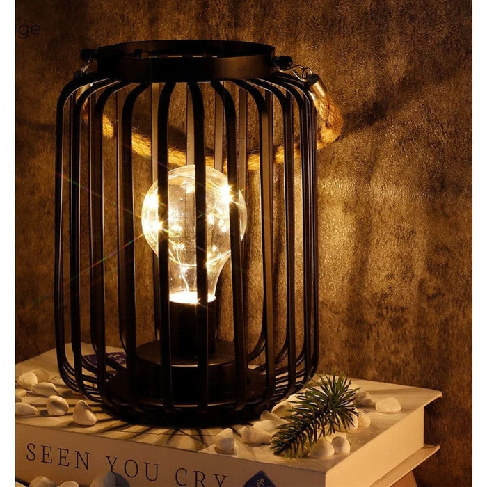 Metal Cage Cordless Candle Holder Lantern for Outdoors