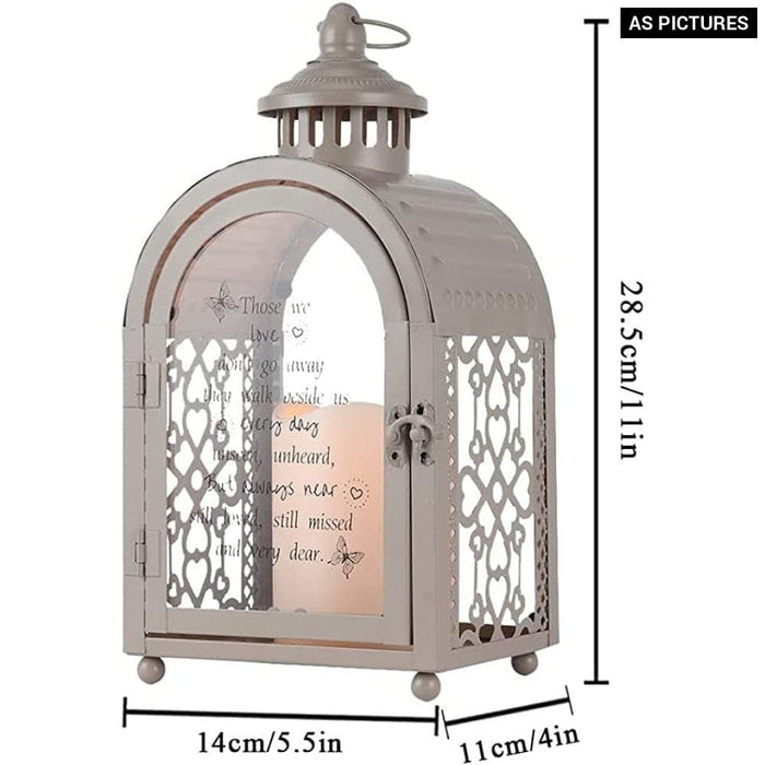 Metal Candle Hanging Lantern With Automatic Timer For Home