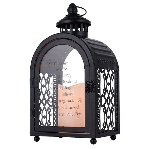 Metal Candle Holder Remembrance Lantern With Automatic Timer