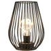 Metal Cordless Battery Operated Cage Shape Lamp with Warm