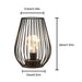 Metal Cordless Battery Operated Cage Shape Lamp with Warm