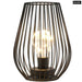 Metal Cordless Battery Operated Cage Shape Lamp with Warm