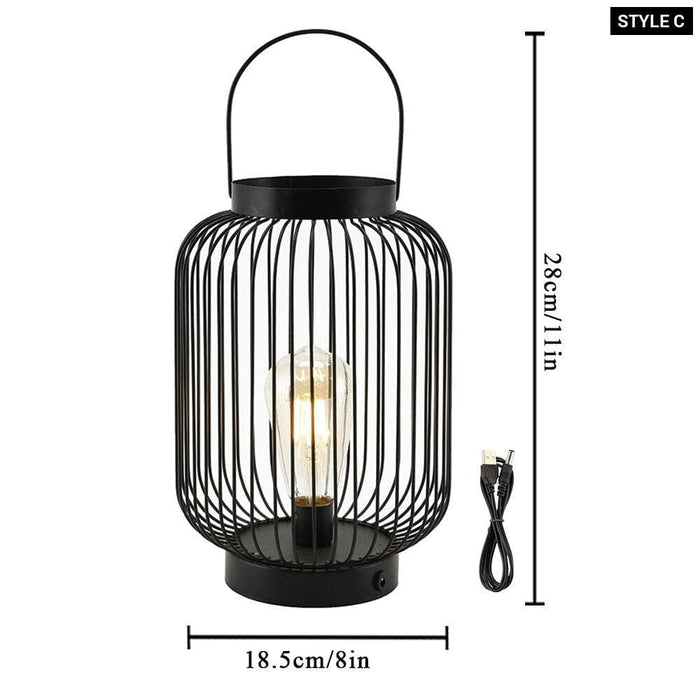 Metal Cordless Battery Powered Hanging Lamp With 1m Usb