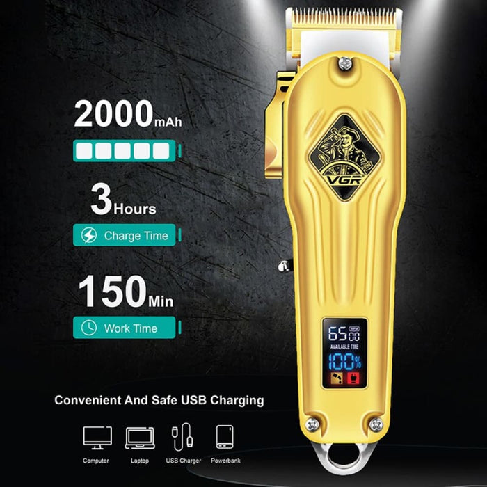 Metal Electric Rechargeable Hair Clipper For Men