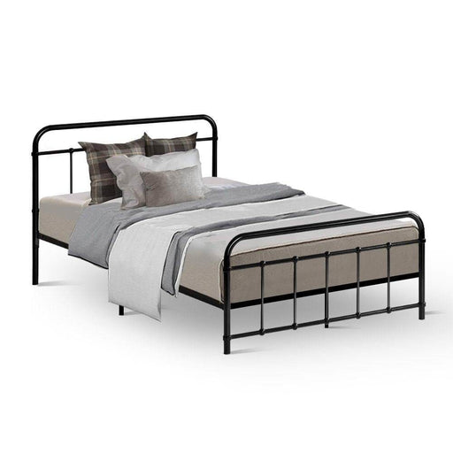 Metal Bed Frame Double Size Platform Foundation Mattress