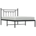 Metal Bed Frame with Headboard Black 107x203 Cm King Single