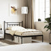Metal Bed Frame with Headboard Black 107x203 Cm King Single