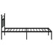 Metal Bed Frame with Headboard Black 107x203 Cm King Single