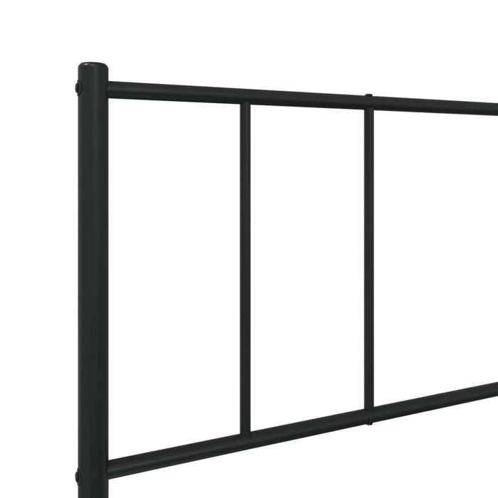 Metal Bed Frame with Headboard Black 107x203 Cm King Single