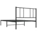 Metal Bed Frame with Headboard Black 107x203 Cm King Single